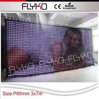

Free Shipping led vision curtain/motion drape/screen/SD/sound/dmx/wedding backdrops/DJ