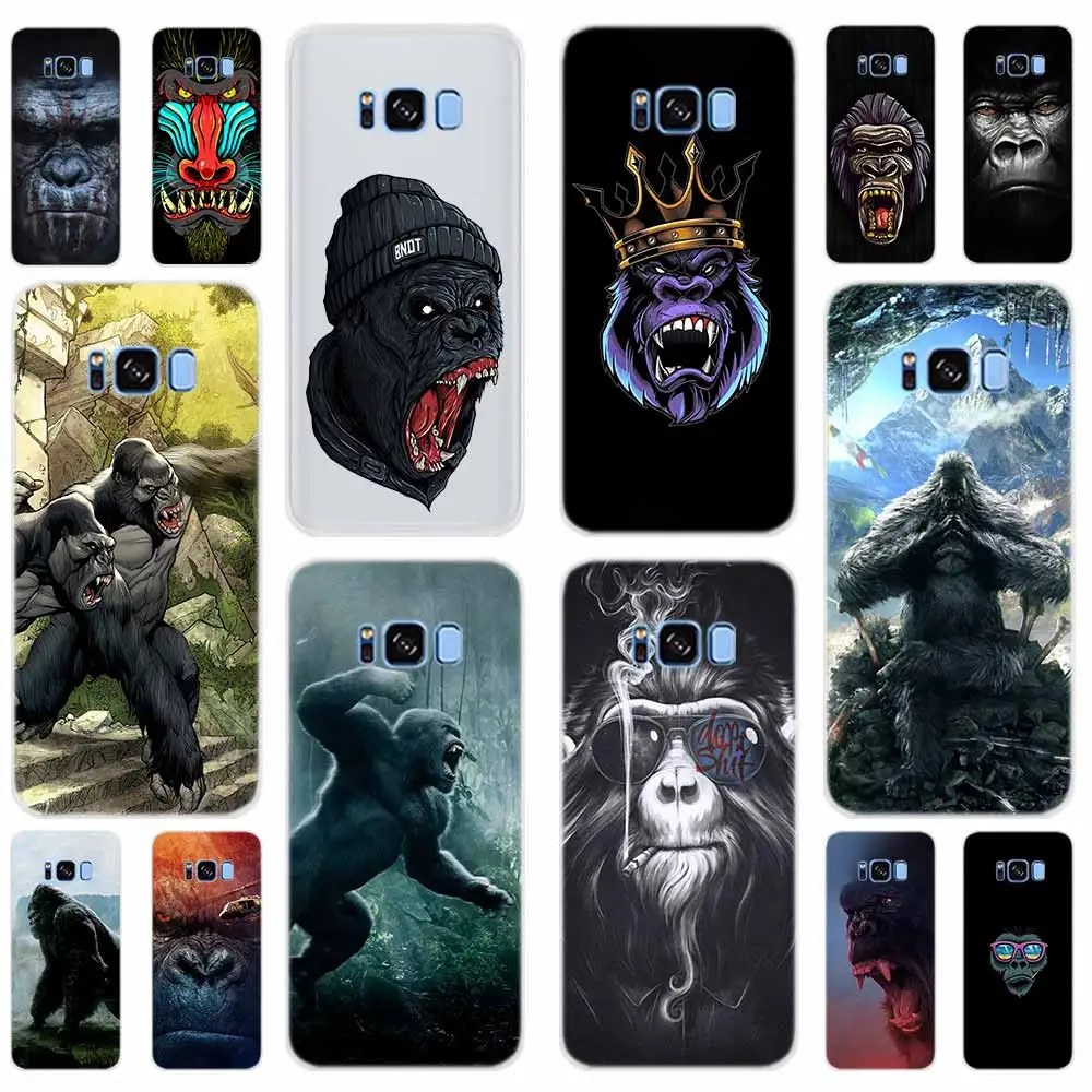 

gorilla Pattern Case For Samsung Galaxy S8 S9 S10 Plus Note 10 9 8 Cover For Samsung S10E S7 S6 Edge S5