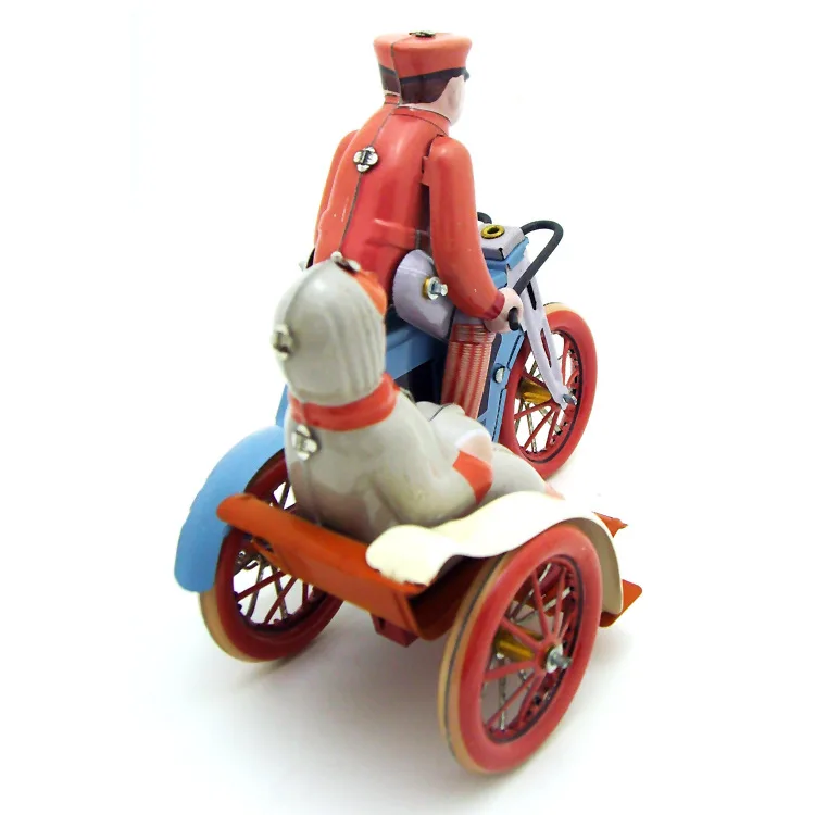Ретро игрушки коллекции олова mkd3 Детская Металлическая ветер авто модели робота транспорт Ручной Работы Утюг механических рикша на