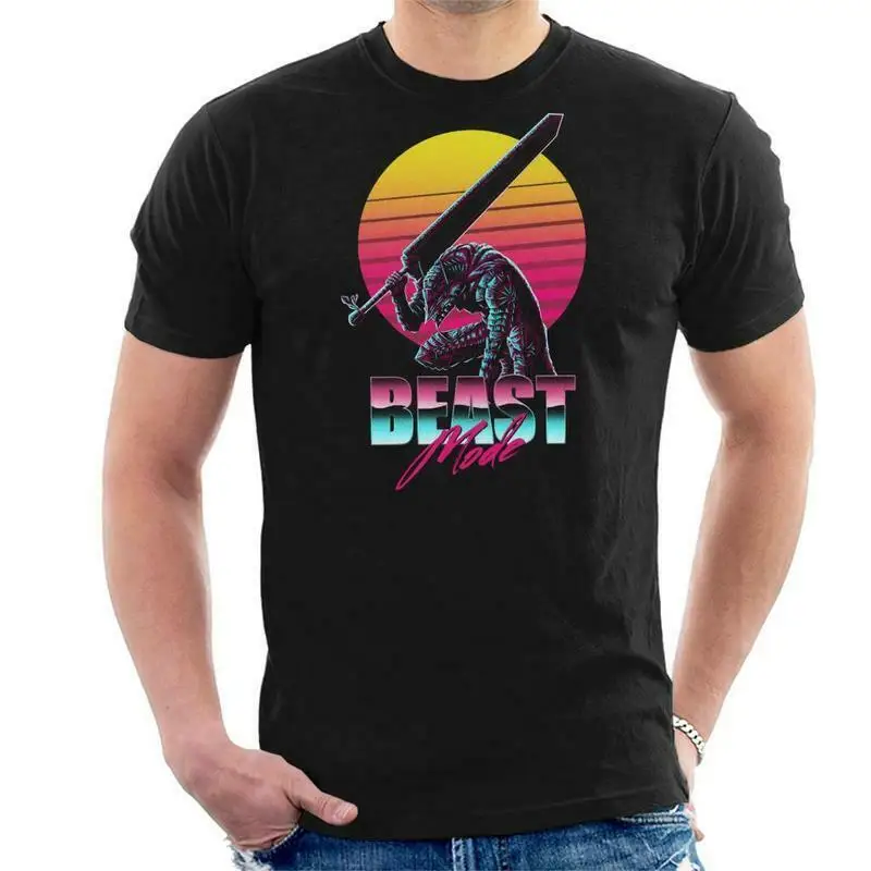 

2019 Fashion Beast Mode Berserk Guts Griffith Manga Sunset Black T-Shirt S-6Xl Tees