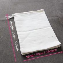 Felicoalice, 5 шт., 10*15 см, хлопковый чайный пакетик, многоразовый мешок, сетчатый фильтр для ореха, молочного чая, фруктового сока