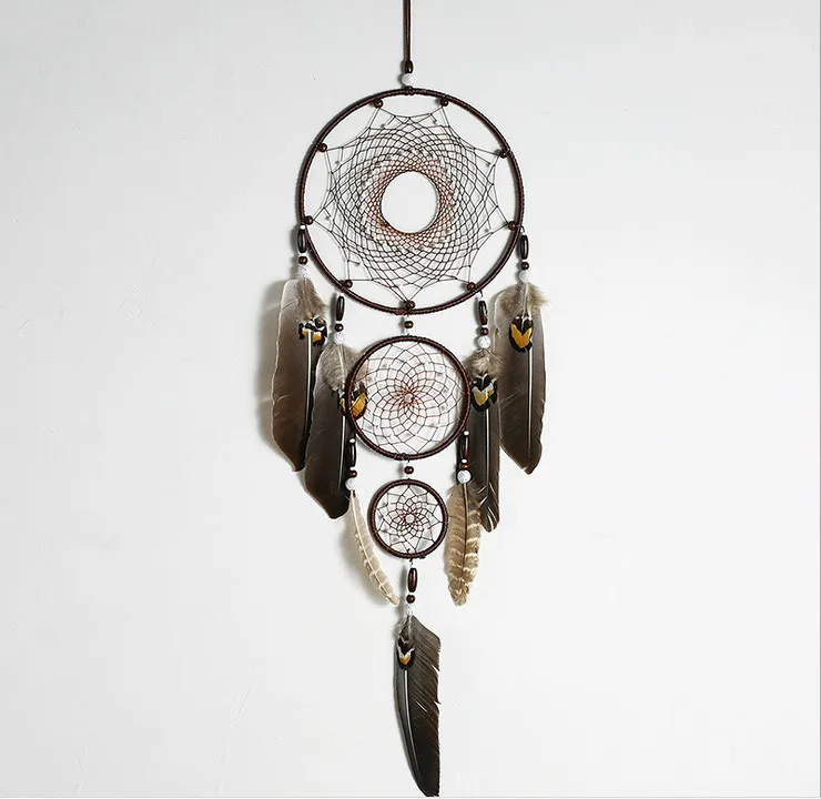 

Traditional Handmade Feather Dream Catcher Mysterious Ethnic Art Craft Wall Hanging Decor Hot Sale decoration ornament