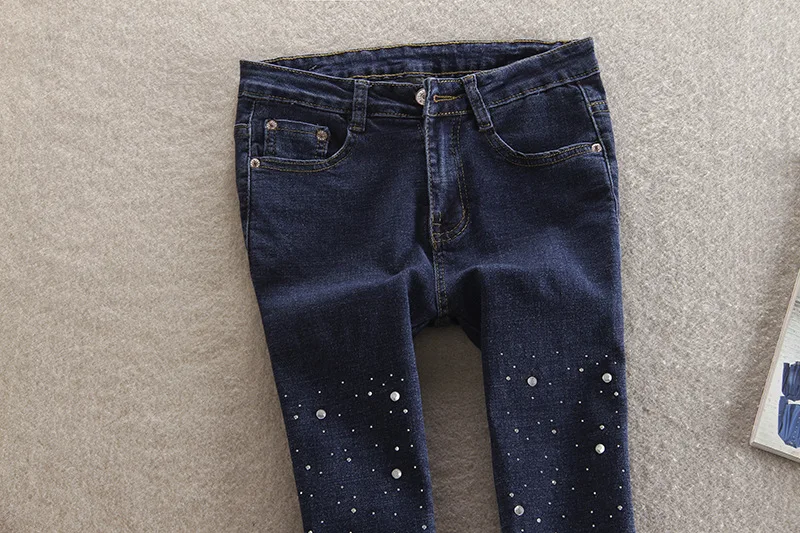 Модные джинсы с цветочной вышивкой расклешенные женские джинсы со стразами укороченные широкие джинсы женские большие размеры стрейч