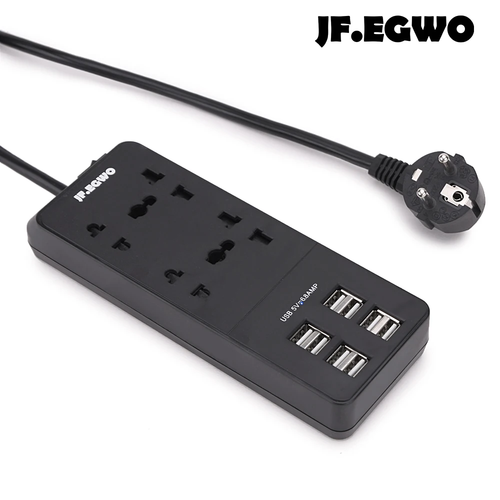 USB Power strip socket 4 AC outlet 8 USB port Extension lead 1.5M long