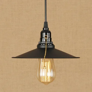 

Loft iron shade modern Pendant Lamp Adjustable Cord E27 LED Hanging Lights retro Zipper Switch For Living Room bedroom