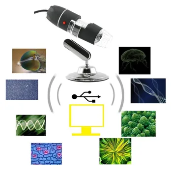 

8 LED Digital Microscope Three in One USB Endoscope Camera Microscopio 1000X Stereo Electronic Magnifier Plug and Play