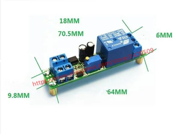 

70mm*20mm adjustable Delay Time Relay Module car 5V/12v time-delay relay with Optocoupler for auto switch off