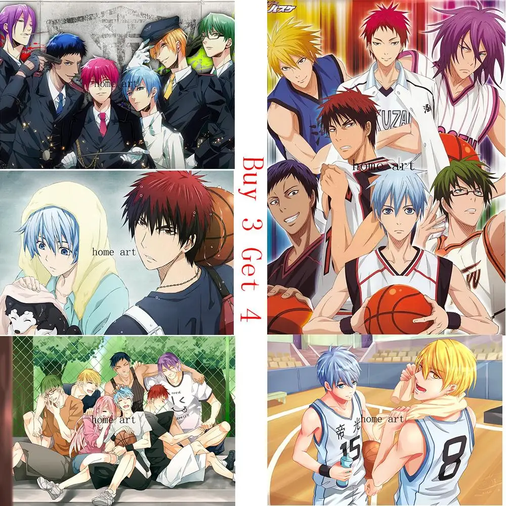 Постеры для баскетбола Kuroko's японские аниме наклейки на стену бумага с белым