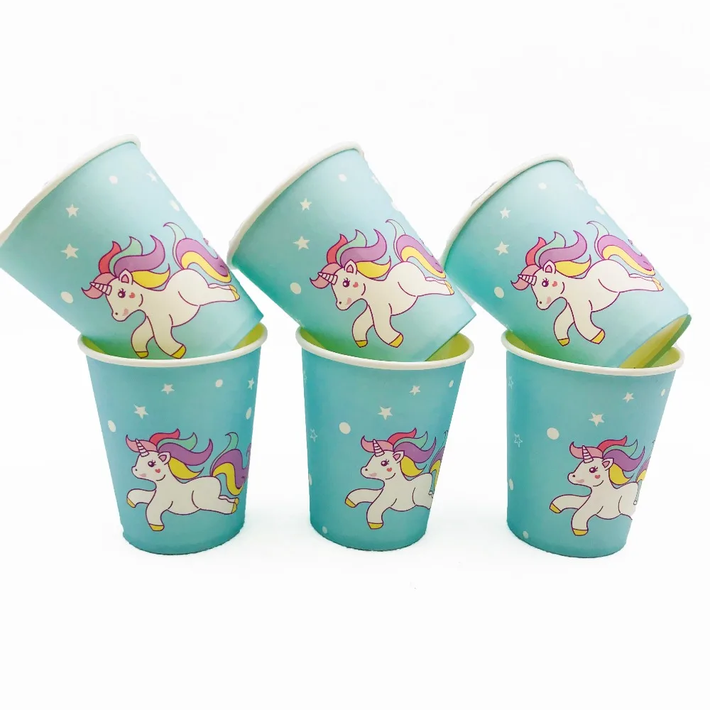 10pcs/set Unicorn Party Supplies Cup Cartoon Party For Children/Boys Happy Birthday Decoration Batman Party Supplies Favors