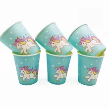 10pcs/set Unicorn Party Supplies Cup Cartoon Party For Children/Boys Happy Birthday Decoration Batman Party Supplies Favors