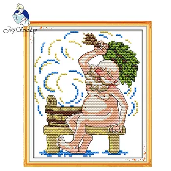 

JOY SUNDAY,Needlework,DIY DMC Cross stitch,Sets For Embroidery kit Take a bath home decoration Essentials Counted Cross-Stitch