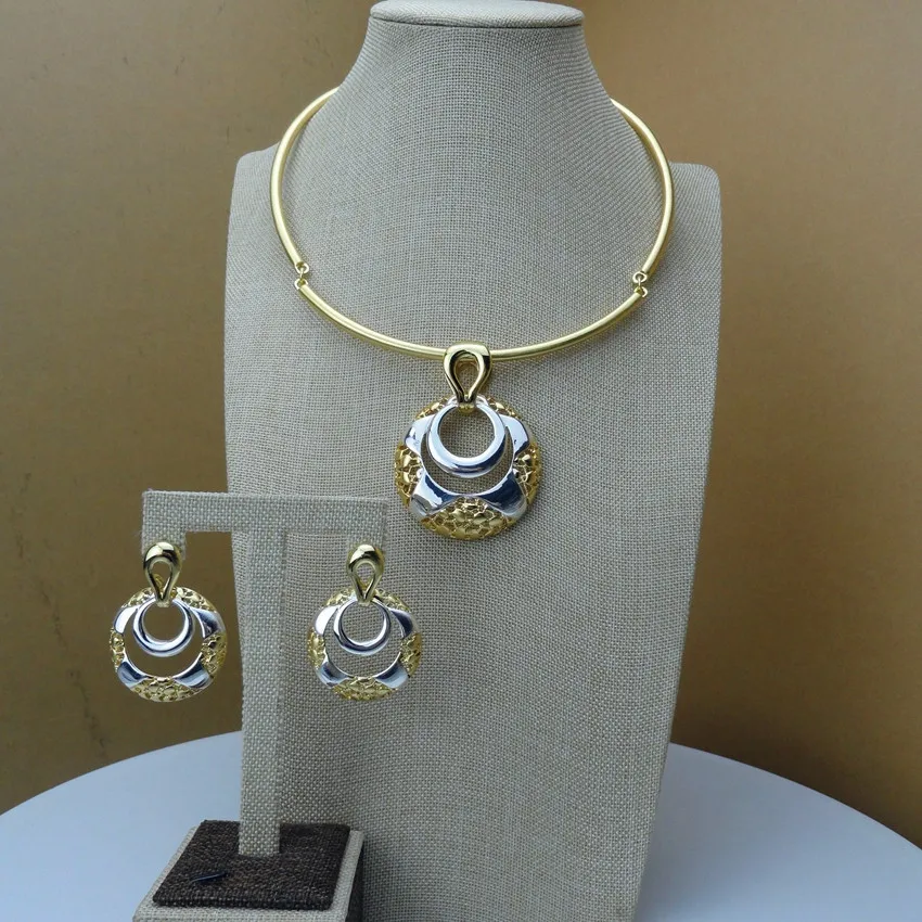 

Yuminglai Dubai Costume Jewelry Choker with Earrings Fine Jewelry Sets FHK6490