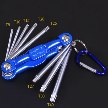 

Folding Hex Key Wrench Metric Allen Key Wrench with Chrome Finish Carabiner for Bicycle Computer WWO66