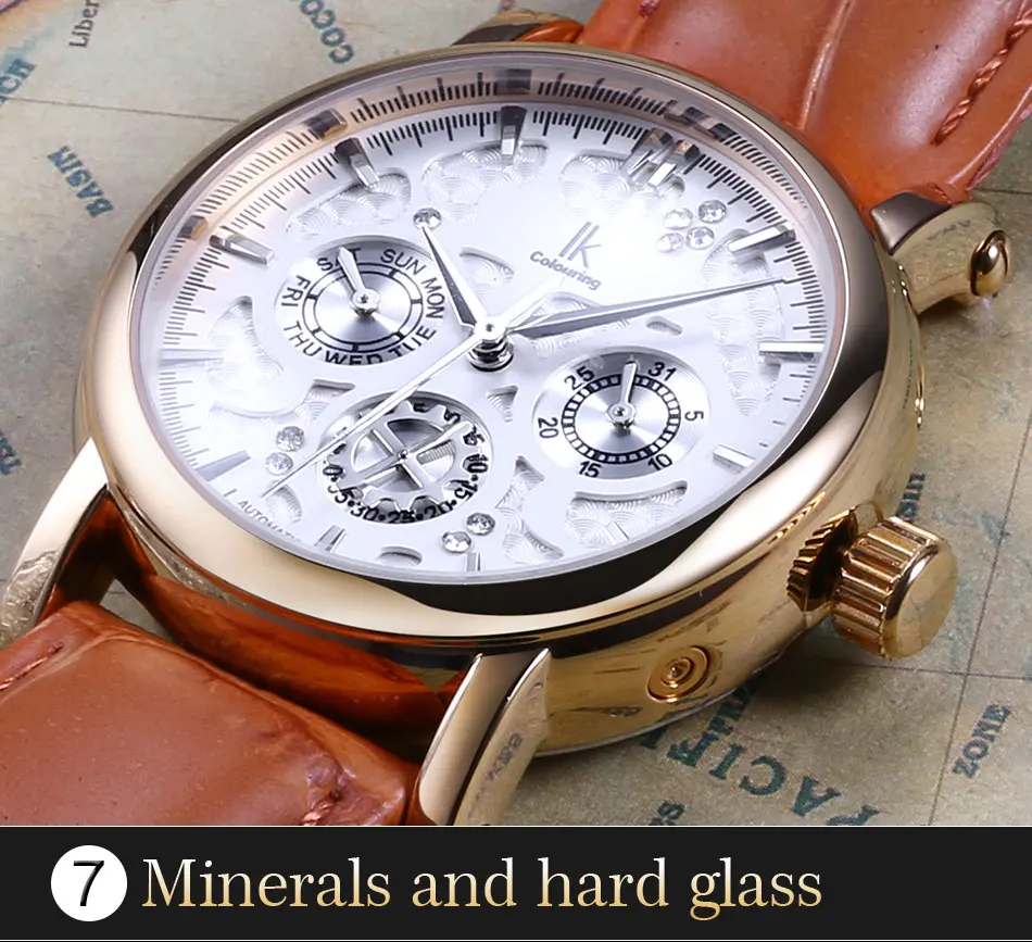 IK цветные часы серии Rudder для мужчин автоматические механические из натуральной