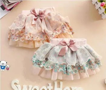 

Baby Girl Skirts Mini Skirt Baby Florwal Tutus Pleated Skirt Children Flower Princess Skirts With Bowknot