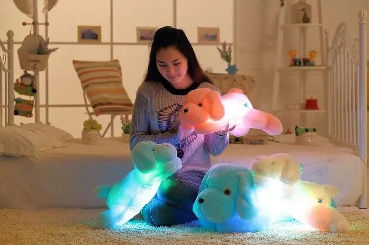 50 см светильник ing плюшевые собаки светящийся плюшевый светильник игрушка светящаяся Подушка светильник щенок собака