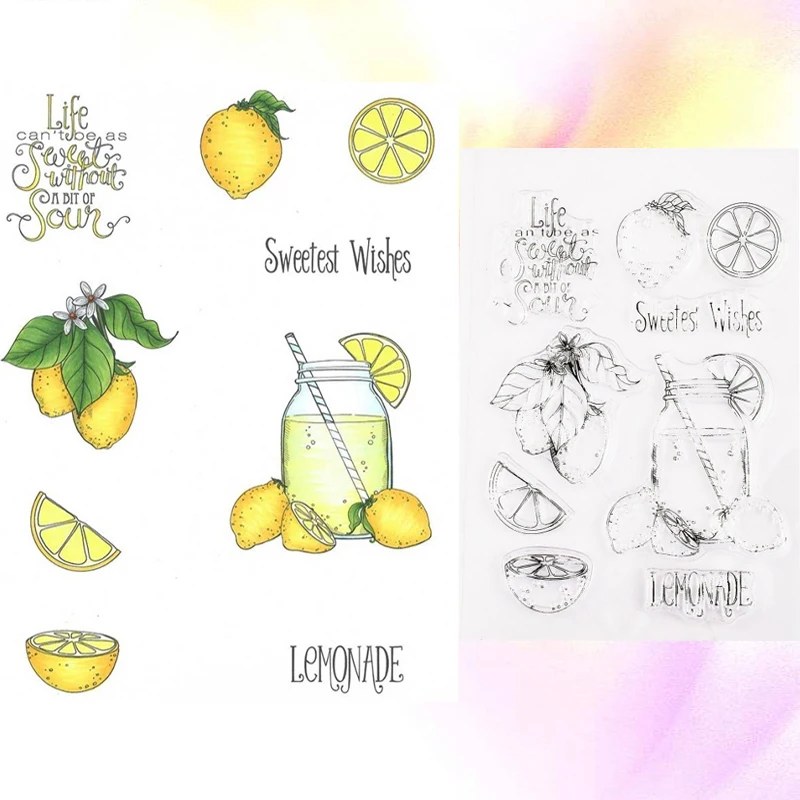 

TYLL Fruit Juice Lemon Words Transparent Silicone Stamp/Seal for DIY scrapbooking/photo album Decorative clear stamp