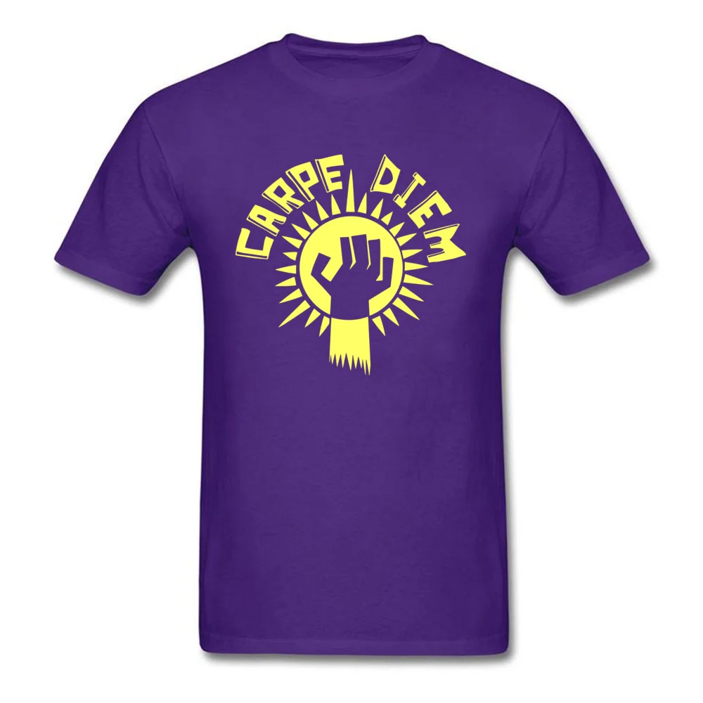 Carpe Diem O Neck T-shirts Summer/Autumn Tops Shirt Short Sleeve Brand 100% Cotton Custom T Shirt Unique Men Top Quality Carpe Diem purple