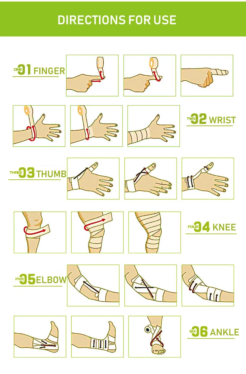 1 шт. самоклеющиеся когезивные бинты для обертывания спортивной ленты для запястья лодыжки руки пальца ПЭТ медицинской растягивающейся ленты 2,5-15 см