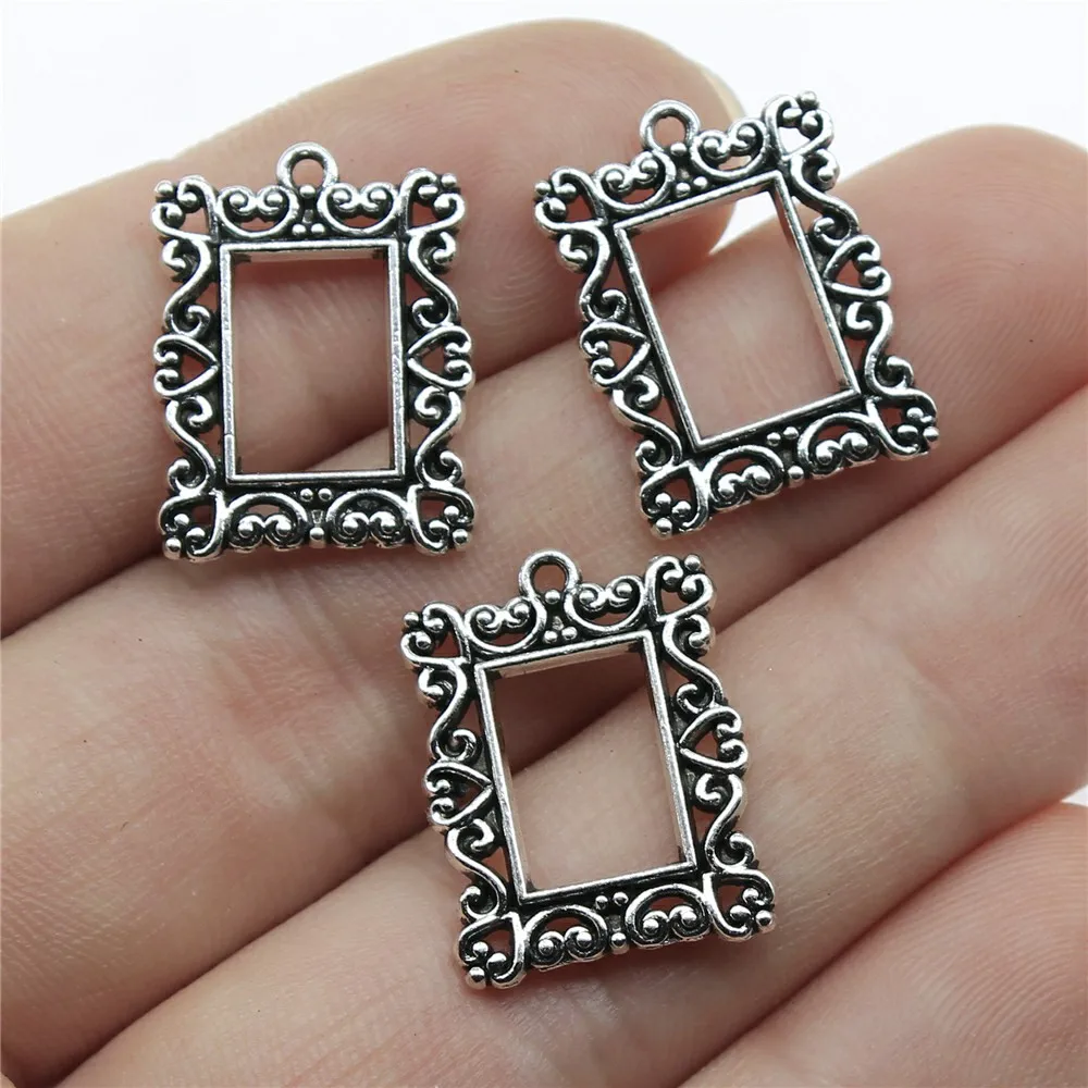 WYSIWYG 4pcs 20x15mm Photo Frame Charms For Jewelry Making Retro