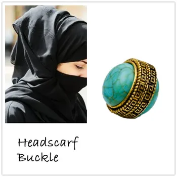 

12PC Natural Stone Magnetic Brooches Muslim Scarf Hijap Accessories For Women Fashion Round Crack Pattern Magnet Brooch