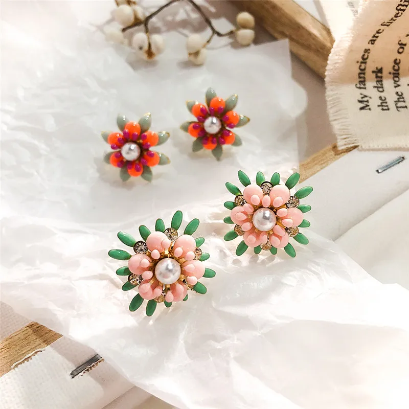 

Elegant Style Multi-layer Flower Stud Earrings For Women Girls Japanese Korean Earing Fashion Jewelry Cute Gift Bijoux