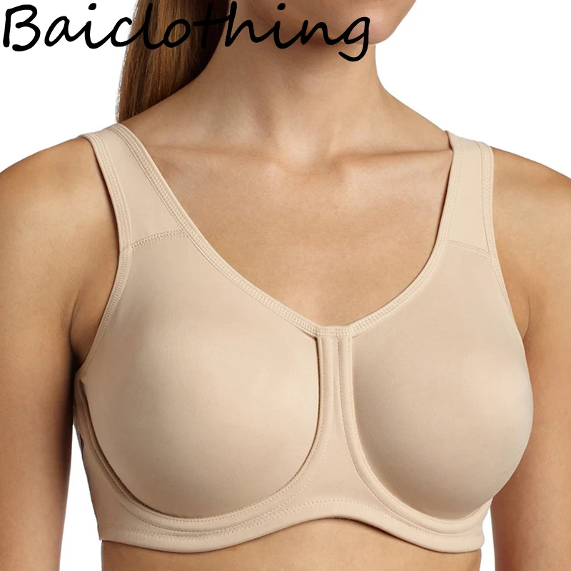 Günstig BAICLOTHING Drop Verschiffen frauen Max Control Hohe Auswirkungen Bügel Plus Größe Full Coverage Bh 34 36 38 40 42 C D DD E F G