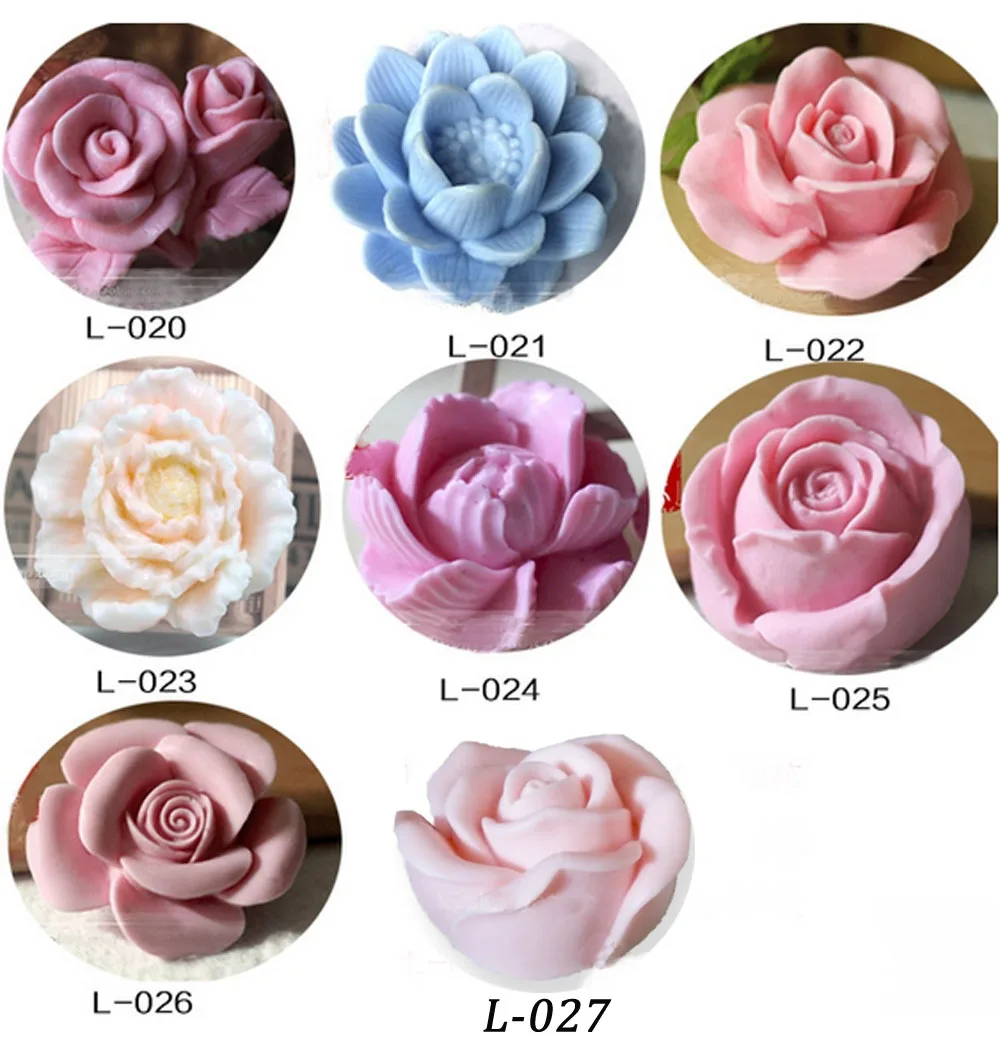 

3d flower silicone molds for soap candle mold clay mould