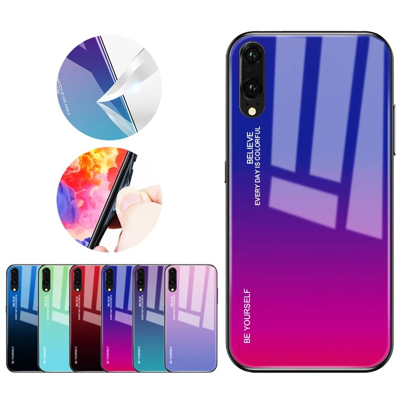 

Luxury Tempered Glass Phone Case For Huawei Honor 8X P20 Lite Pro Nova 3 3i 3E 2i Mate 20 10 Lite P Smart Plus Back Cover Coque