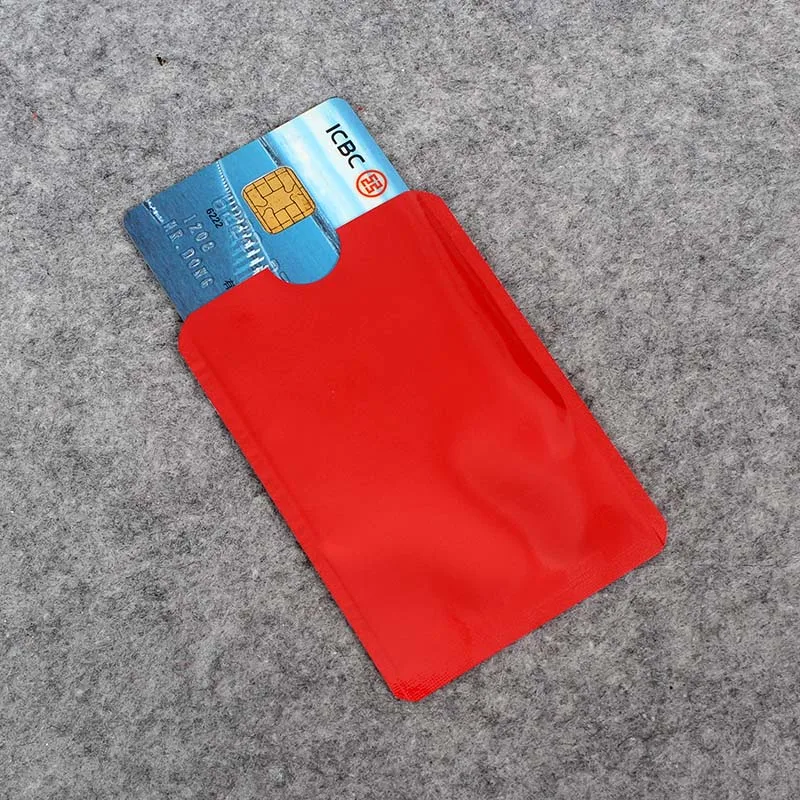 

Red Anti Rfid Wallet Blocking Reader Lock Bank Card Holder Id Bank Card Case Protection Metal Credit Card Holders Aluminium