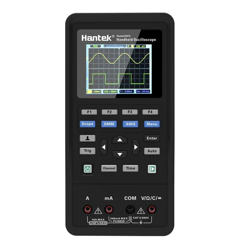 

Hantek Hantek2D72 3in1 Digital Handheld Oscilloscope+Waveform Generator+Multimeter 2 Channels LCD Display Test Meter Tools