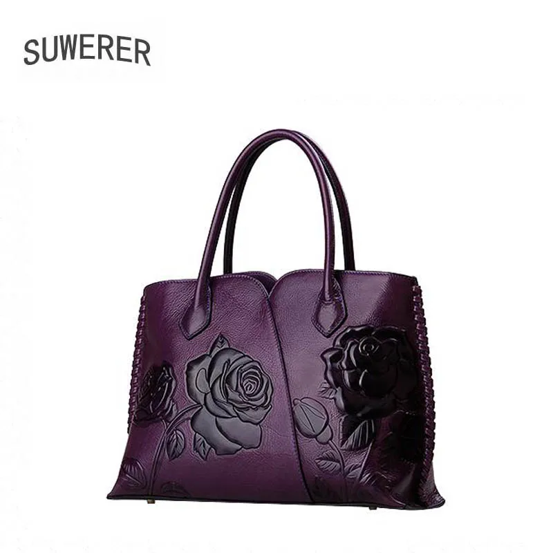 

SUWERER 2019 new women's leather shoulder messenger bag high-grade leather luxury embossed ladies designer bag