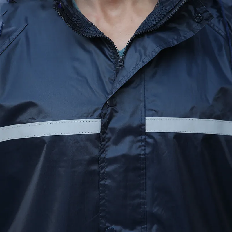 14.New Impermeable Raincoat Adult Jacket Pants Set Unisex Rain Poncho Thicker Police Rain Gear Motorcycle Rainsuit men's rain jacket