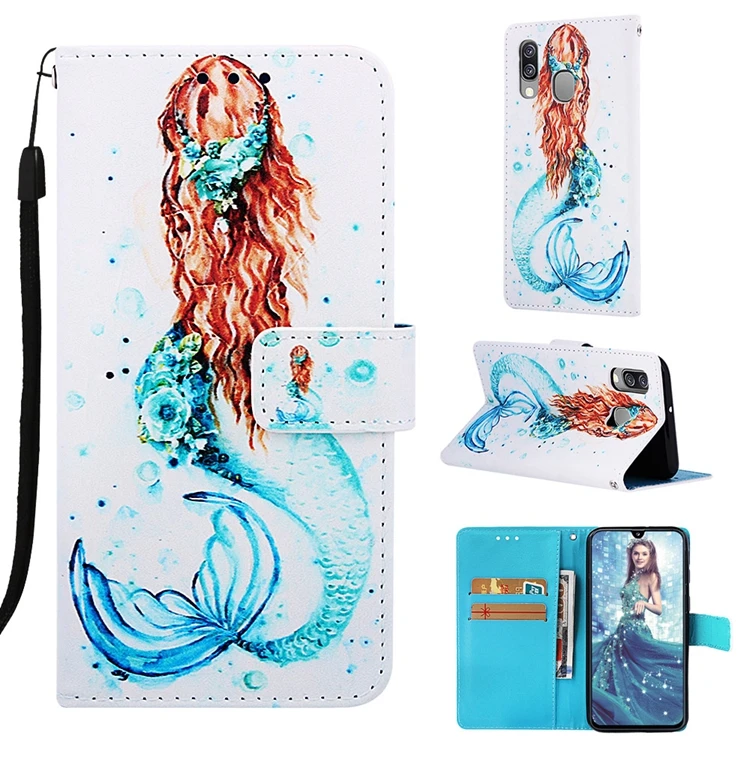 Кожаный чехол-портмоне с откидной крышкой чехол для samsung Galaxy A40 Кожаный чехол Чехол с откидной крышкой Магнитный чехол-кошелек для телефона для samsung A40 A40 Чехол-книжка