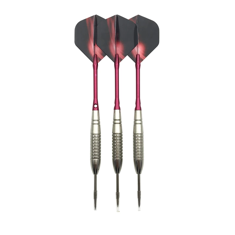 Yernea Professional Darts New 3Pcs Steel Pointed Darts 22g Standard Hard Steel Tip Dart Red  Aluminum Dart Shafts Flight