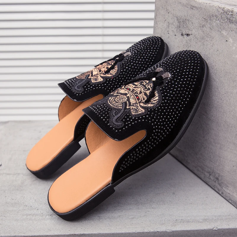 2019 Popular Casual Slip On Men Shoes Summer Half Drag Loafers Shoes Man Luxury Brand Casual Sneakers For Male Half slippers