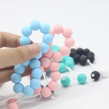

High Quality Baby Teether Bracelets Baby Tooth Nursing Bracelets Silicone Teether Beads Teething Rattles Toy