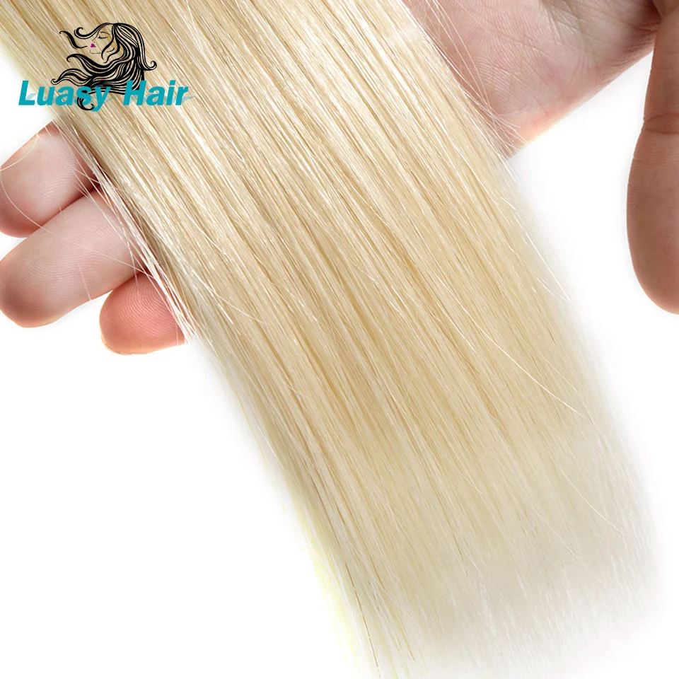 613 пучки светлых волос бразильские человеческие волосы переплетения пучки прямые 3 шт/партия Remy человеческие волосы для наращивания платиновые волосы Luasy