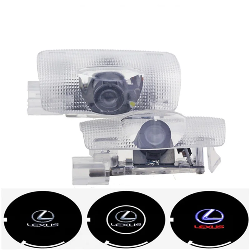 

2X car LED door light welcome light laser projector lamp decorative ambient lamp for Lexus ES IS Logo lamp2pcs