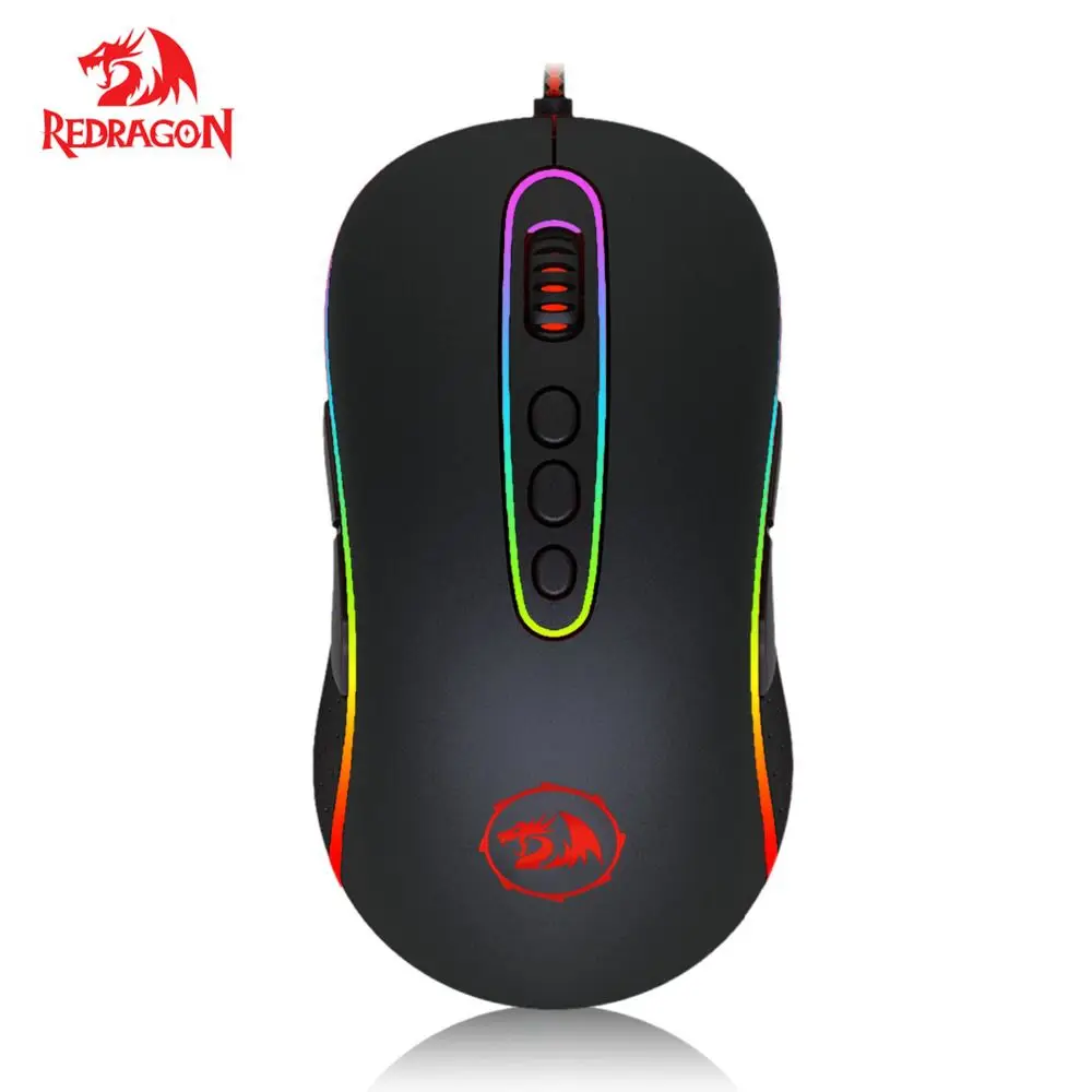 Mouse para Desktop Redragon Phoenix Backlit Gaming Mouse 10000 Dpi Programável Botões Computador Gamer M702-2 Rgb