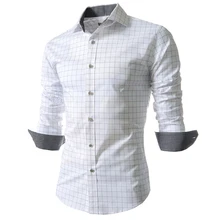 2017 New Plaid Shirt Men Fashion Long Sleeve Mens Dress Shirts Slim Fit Casual Camisas Masculinas