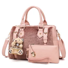 Fashion Designer Luxury Women Leather Handbags Shoulder Plush Bag Famous Ladies Boston Bags Bolsos Mujer De Marca Famosa 2018 Fashion Designer Luxury Women Leather Handbags Shoulder Plush Bag Famous Ladies Boston Bags Bolsos Mujer De Marca Famosa 2018