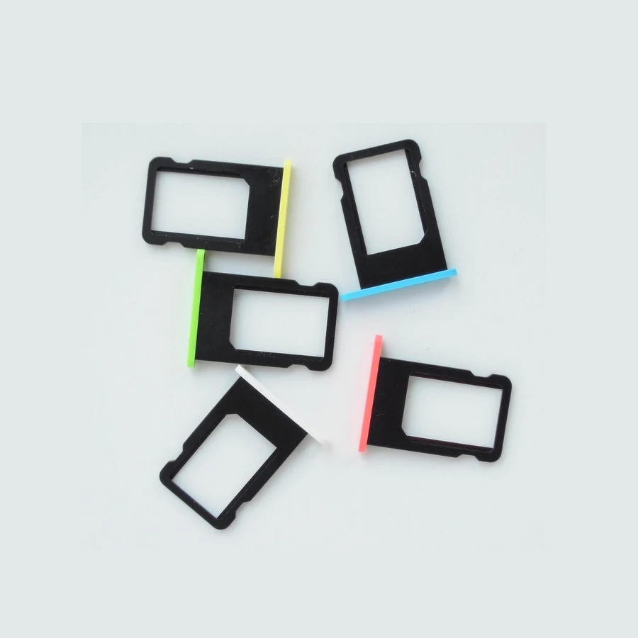

For iPhone 5C 10pcs/lot Original Sim Card Tray Holder Slot Yellow/Green/Blue/Whit/Pink Sim Card Adapters Replacement Parts