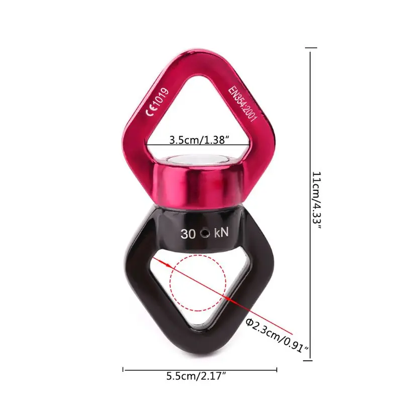 Открытый скалолазание Универсальное кольцо вращающийся соединитель 30kN 360 ротатор вращения качели гамак Спиннер Канатный карабин, соединитель