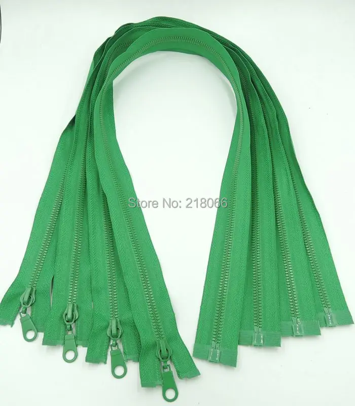20 pcs 70cm 5 Green Resin Zipper Down Jacket /Overcoat Zipper Open end Zipper Clothing