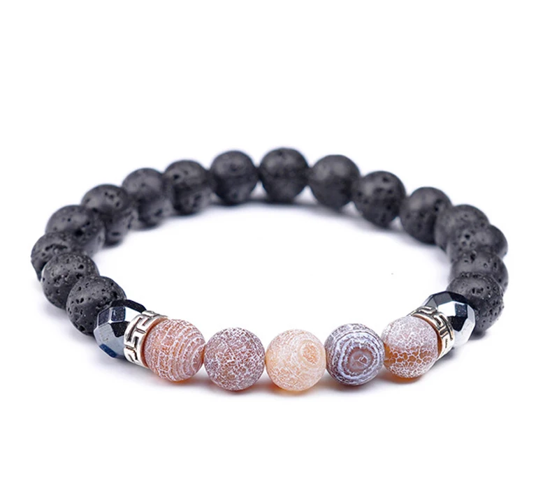 

Natural Stone Healing Chakra Pray Mala Bracelet For Women And Men Carnelian Bracelets Lava Rock Colorful Beads Crystal Jewelry