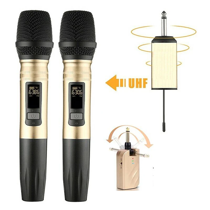 UX2 UHF Беспроводная микрофонная система ручной светодиодный микрофон динамик с