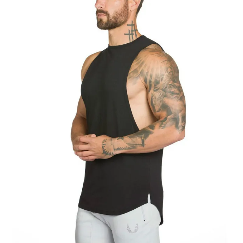 

Summer Solid Modal Stringers Tank Top Men Gyms Bodybuilding Musle Vest Comfortable Male Sleeveless Singlet Top Tees Tank Tops