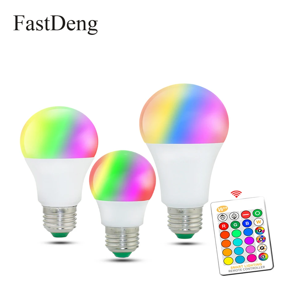 Buy E27 RGB LED Bulb Light 110V 220V Dimmable LED RGB