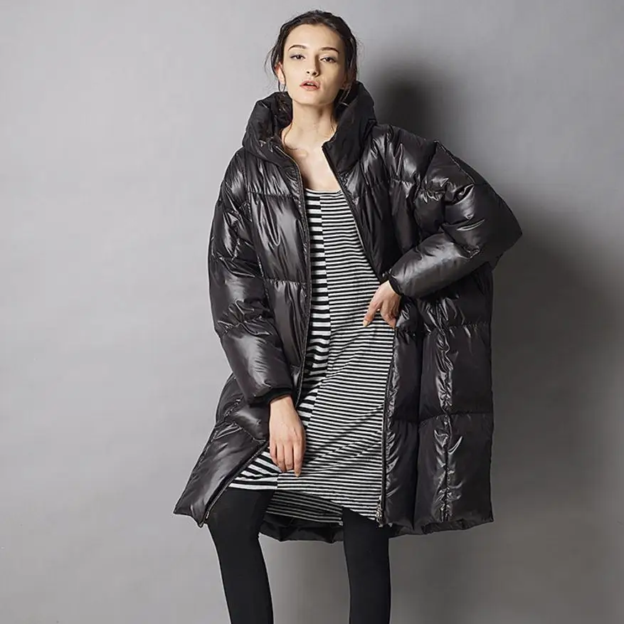 7XL размера плюс зимняя Модная брендовая куртка с капюшоном 90% утиный пух Женская Длинная толстая пуховая наполнителя теплое пальто wj1469